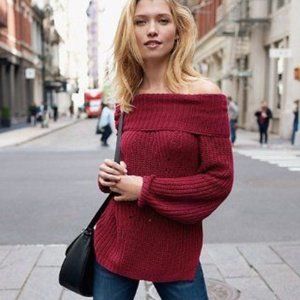 Solid Dolman Cowl Neck Shaker Pullover